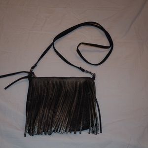 Silver & Black Fringe Purse